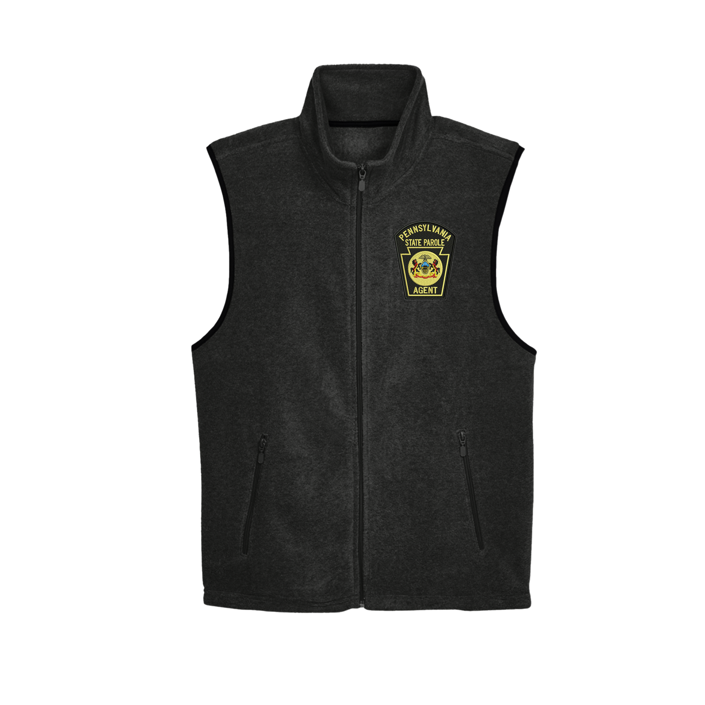 Adult Fleece Vest with Embroidered State Parole Agent Keystone-Full Color (Various Colors)