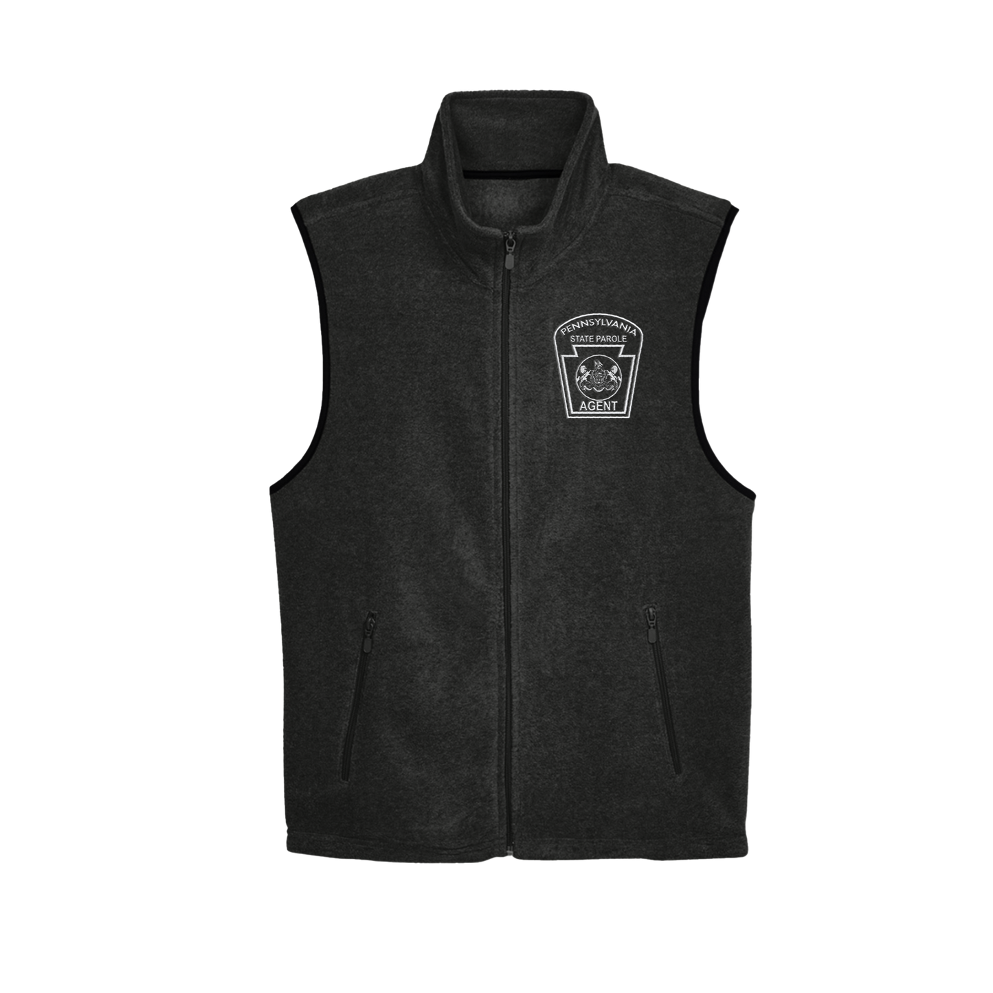 Adult Fleece Vest with Embroidered State Parole Agent Keystone (Various Colors)