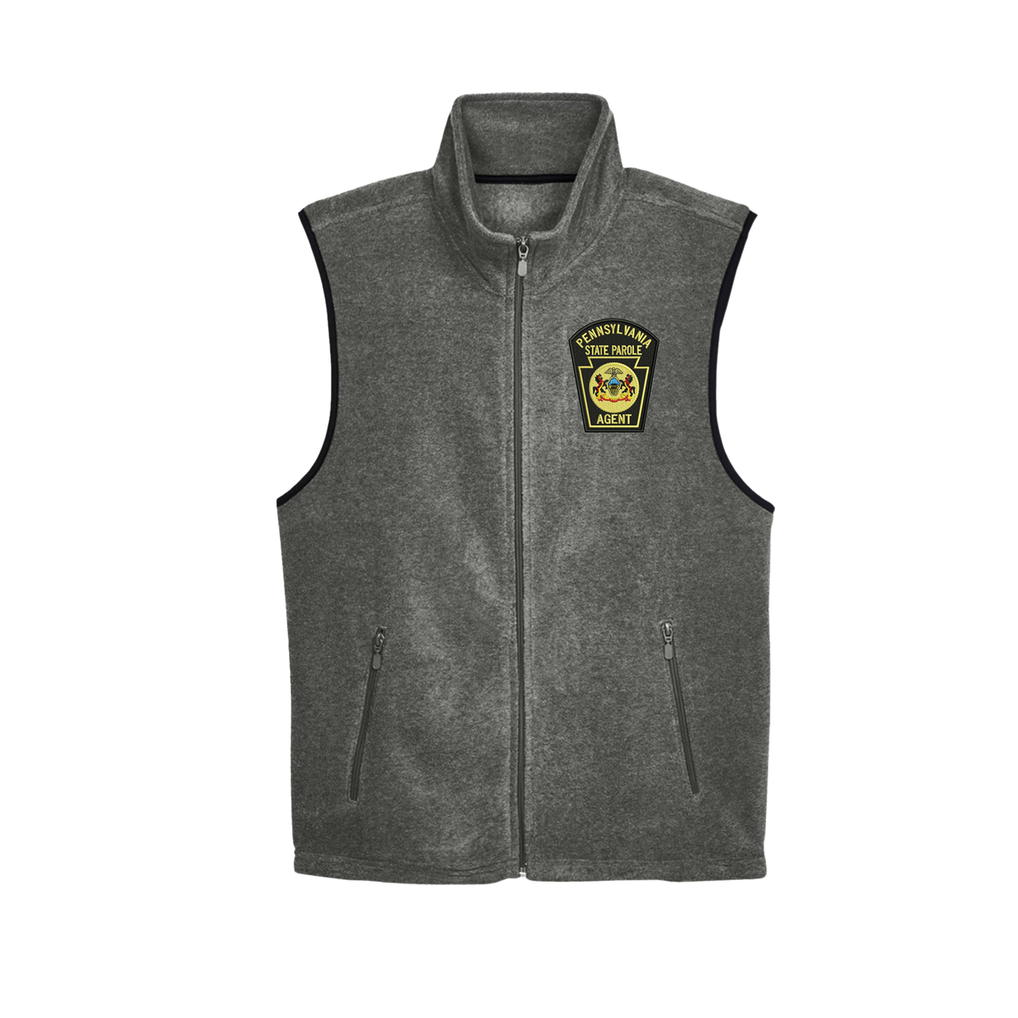 Adult Fleece Vest with Embroidered State Parole Agent Keystone-Full Color (Various Colors)