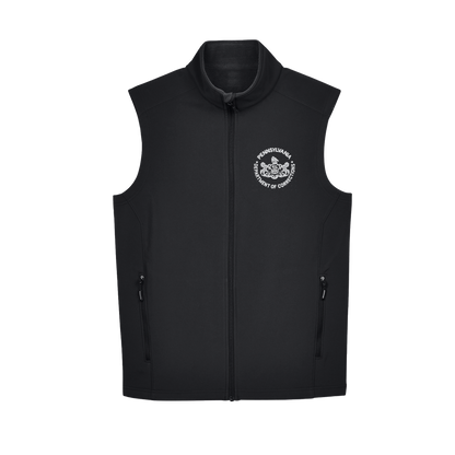 Adult Soft-Shell Vest with Embroidered Department of Corrections Seal (Various Colors)