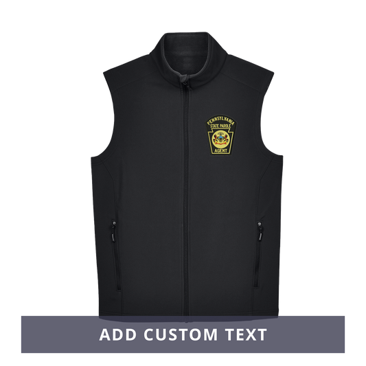 Adult Soft-Shell Vest with Embroidered State Parole Agent Keystone-Full Color (Various Colors)