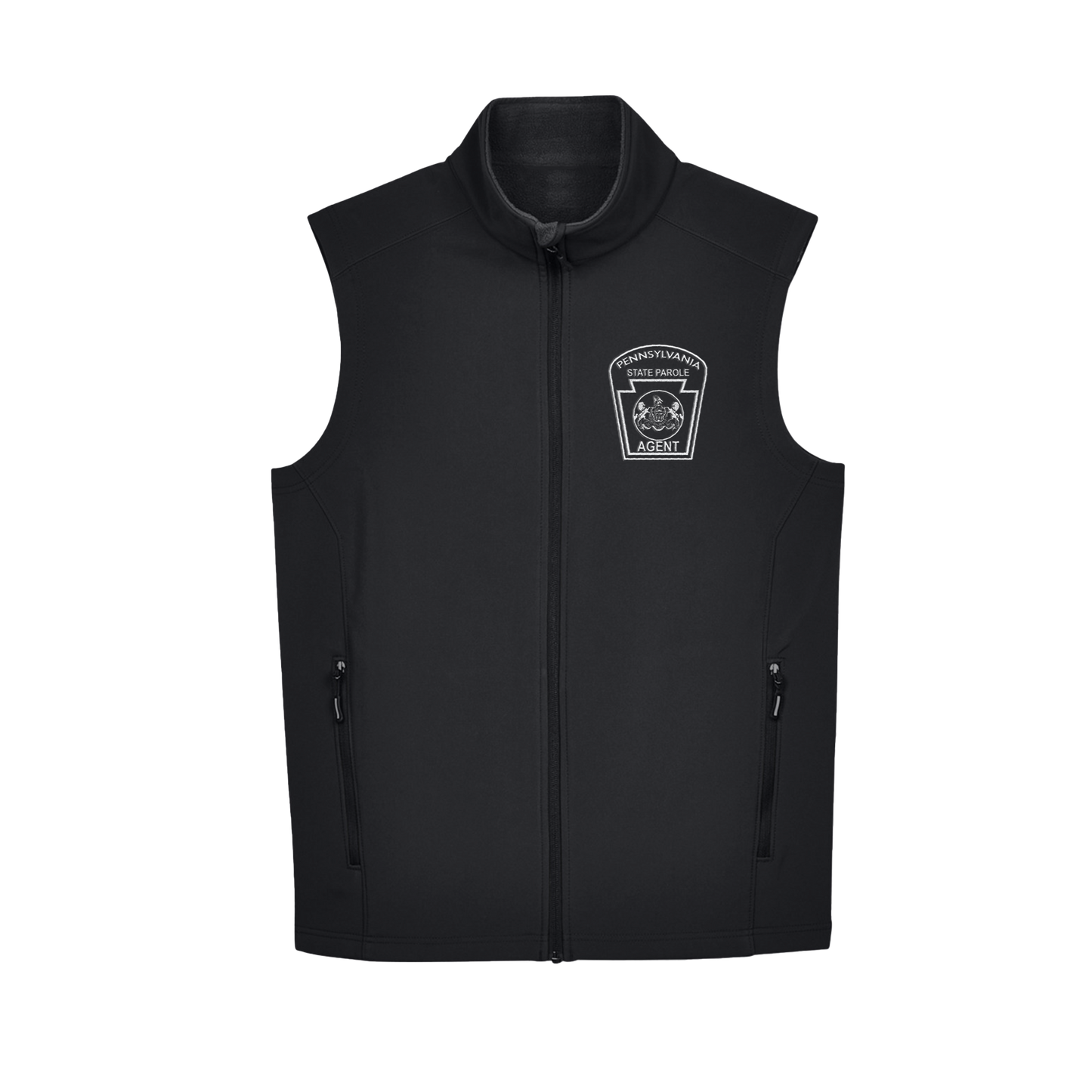 Adult Soft-Shell Vest with Embroidered State Parole Agent Keystone (Various Colors)