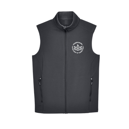 Adult Soft-Shell Vest with Embroidered Department of Corrections Seal (Various Colors)