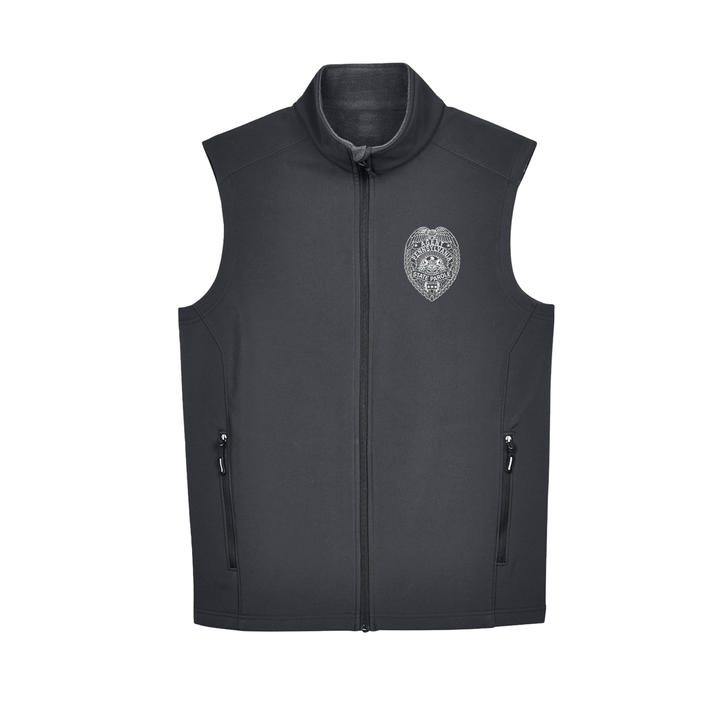 Adult Soft-Shell Vest with Embroidered State Parole Agent Badge (Various Colors)