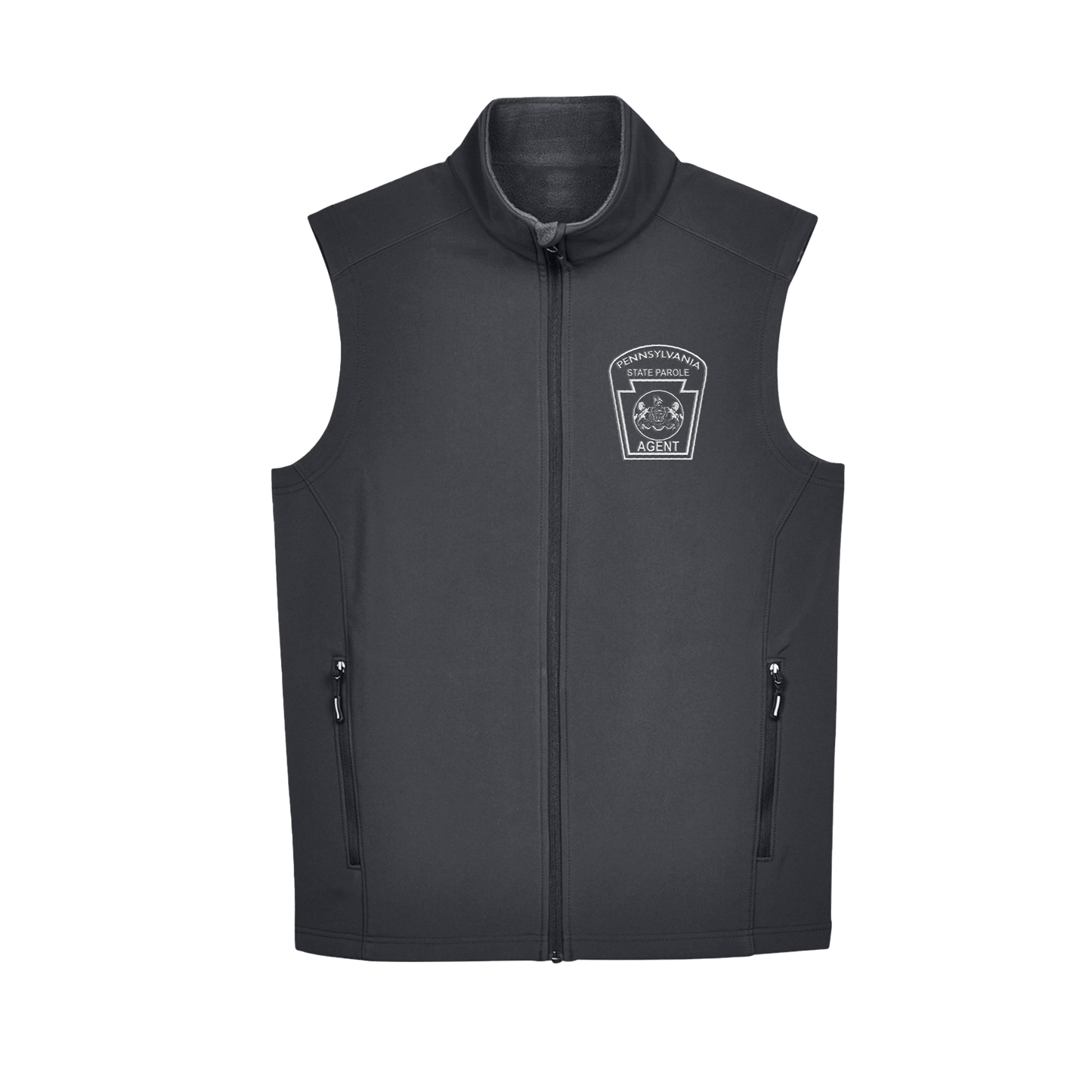 Adult Soft-Shell Vest with Embroidered State Parole Agent Keystone (Various Colors)