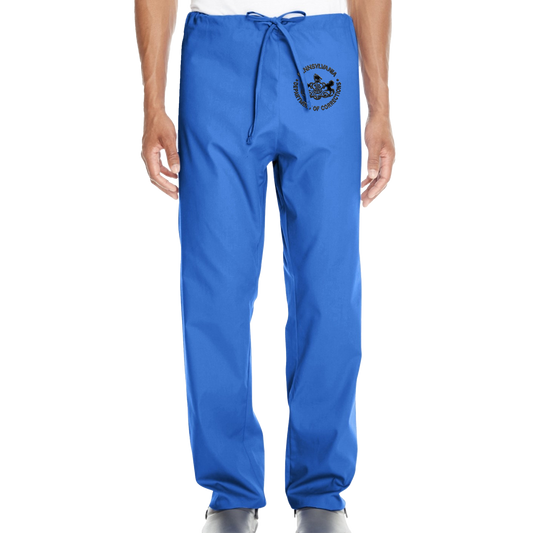 Adult Scrubs Pants with Embroidered Department of Corrections Seal (Various Colors)