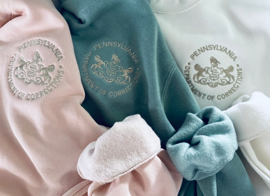Embroidered Neutral Hoodie or Crewneck