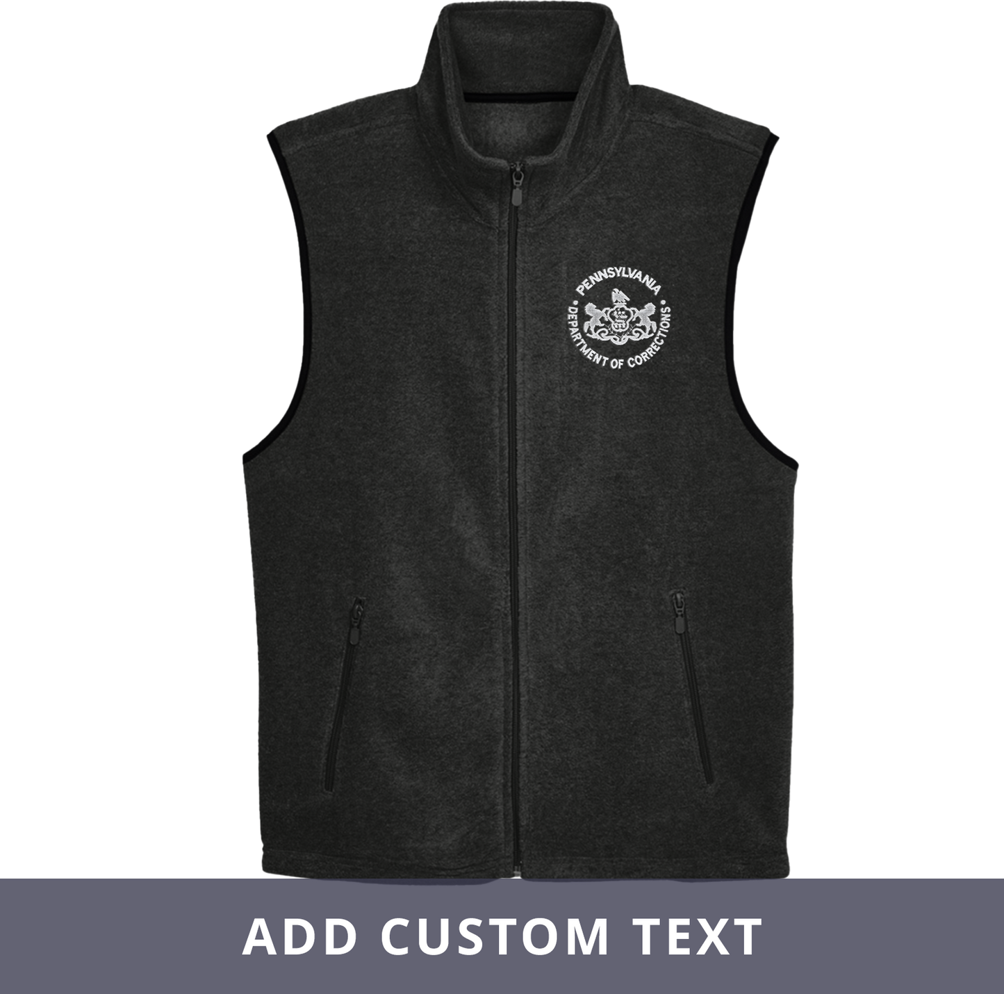 Adult Fleece Vest with Embroidered Department of Corrections Seal (Various Colors)