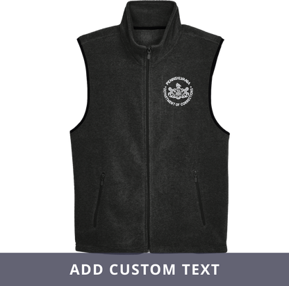 Adult Fleece Vest with Embroidered Department of Corrections Seal (Various Colors)