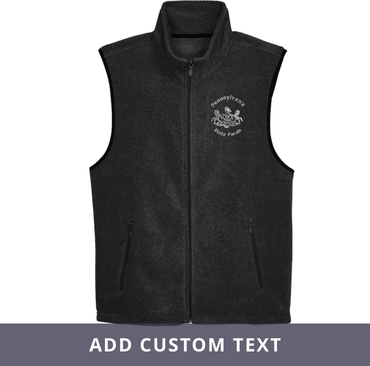 Adult Fleece Vest with Embroidered State Parole Horses (Various Colors)