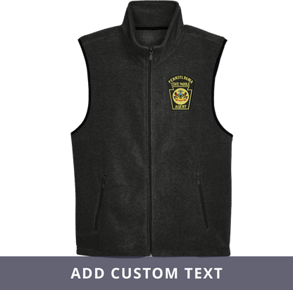 Adult Fleece Vest with Embroidered State Parole Agent Keystone-Full Color (Various Colors)