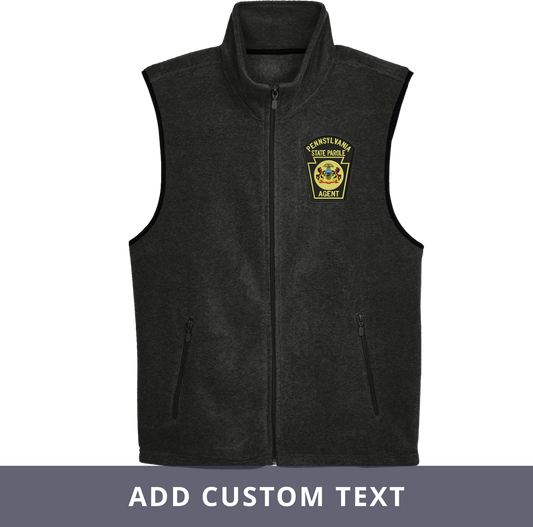 Adult Fleece Vest with Embroidered State Parole Agent Keystone-Full Color (Various Colors)