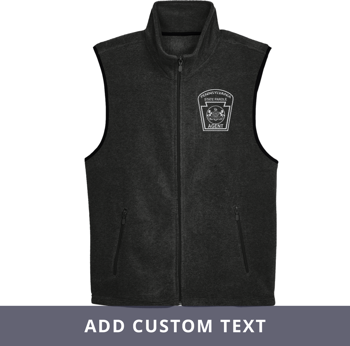 Adult Fleece Vest with Embroidered State Parole Agent Keystone (Various Colors)