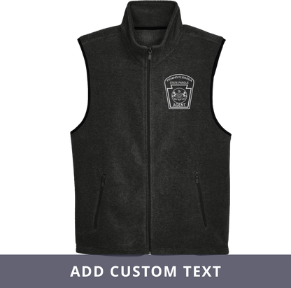 Adult Fleece Vest with Embroidered State Parole Agent Keystone (Various Colors)