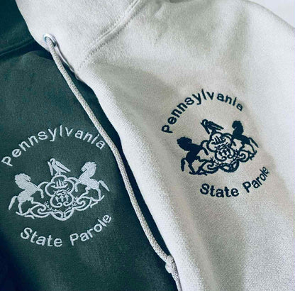 Classic Hooded Sweatshirt with Embroidered State Parole Horses (Various Colors)