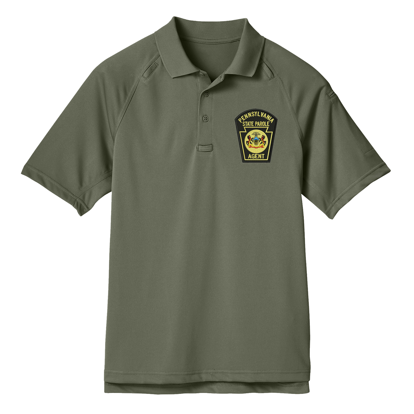 Adult Tactical Short-Sleeve Polo with Embroidered State Parole Agent Keystone (Various Colors)