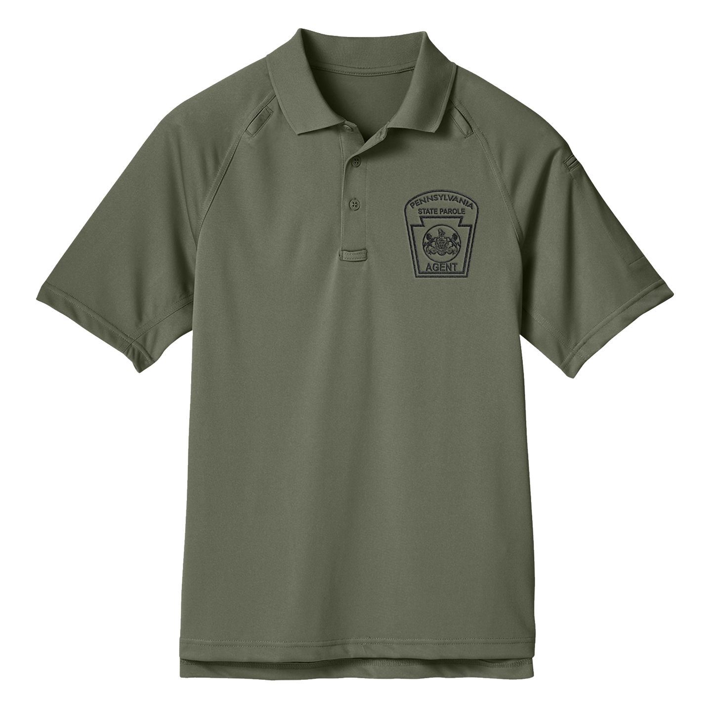 Adult Tactical Short-Sleeve Polo with Embroidered State Parole Agent Keystone (Various Colors)