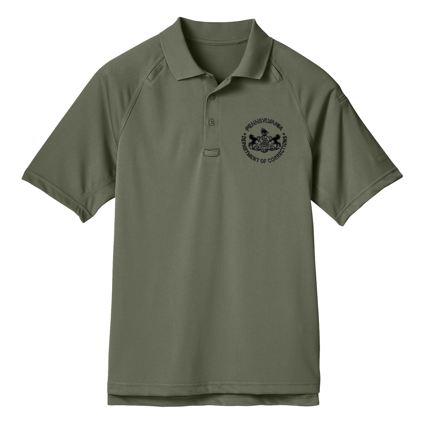 Adult Tactical Short-Sleeve Polo with Embroidered Department of Corrections Logos (Various Colors)