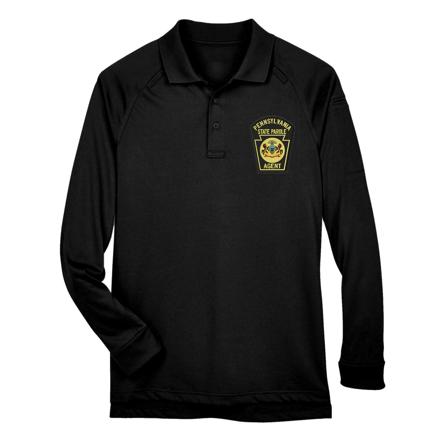 Adult Tactical Long-Sleeve Polo with Embroidered State Parole Agent Keystone (Various Colors)