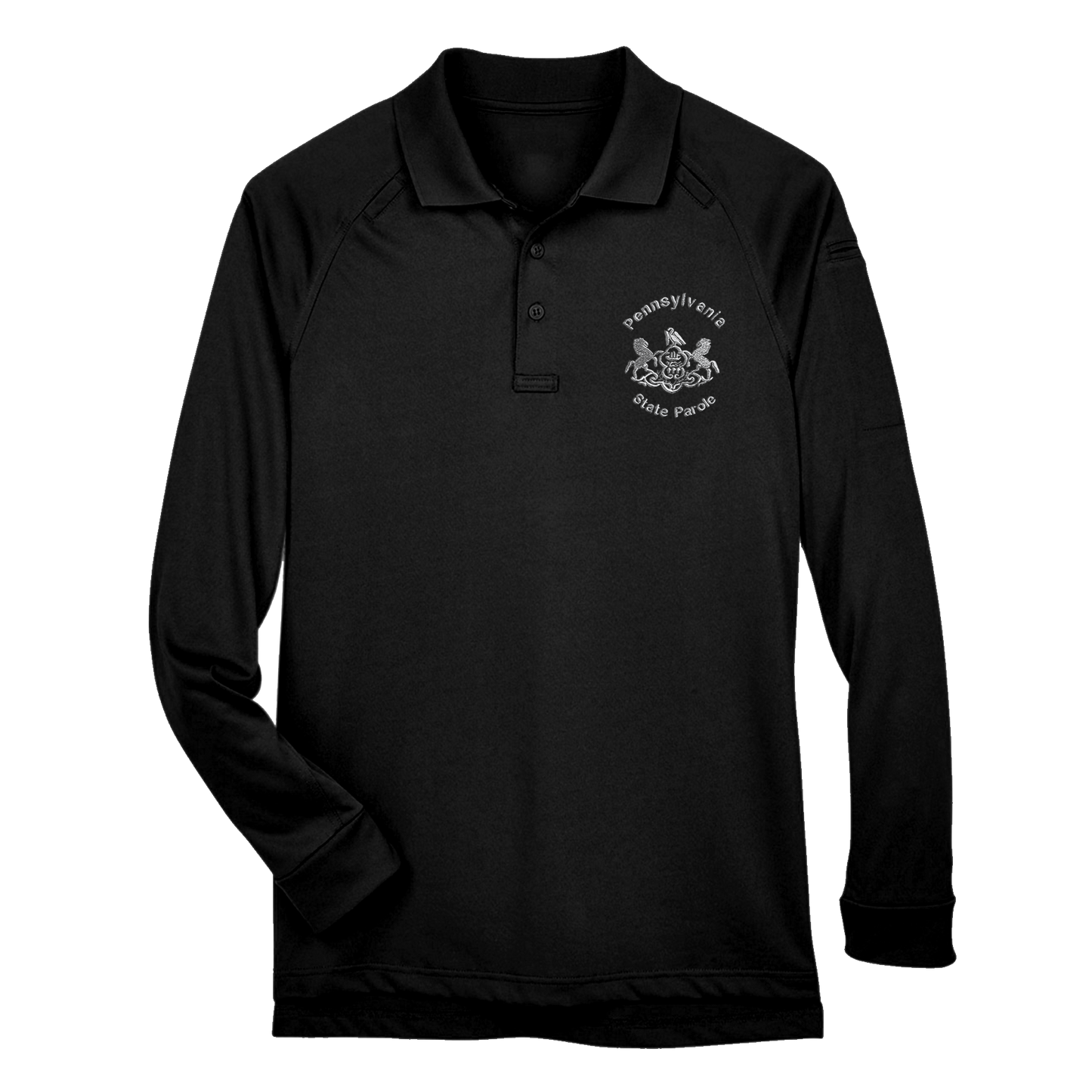 Adult Tactical Long-Sleeve Polo with Embroidered State Parole Horses (Various Colors)