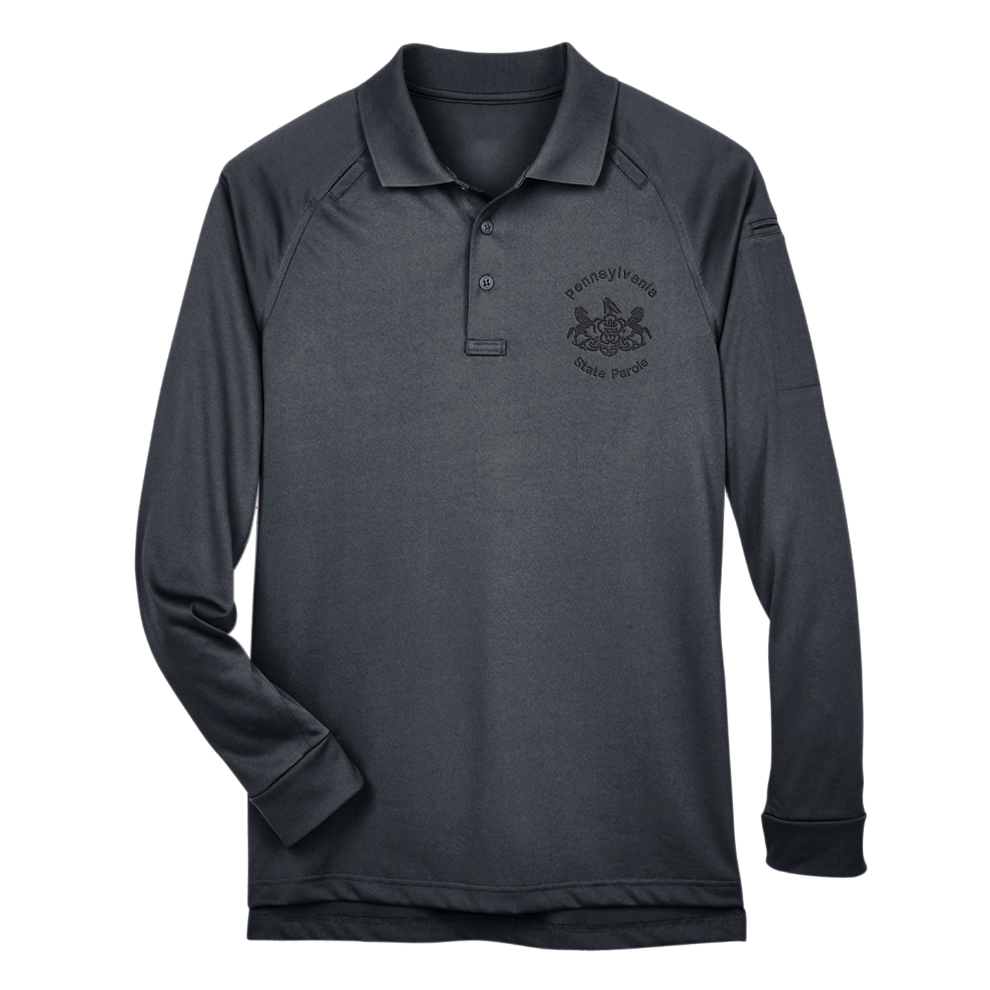 Adult Tactical Long-Sleeve Polo with Embroidered State Parole Horses (Various Colors)