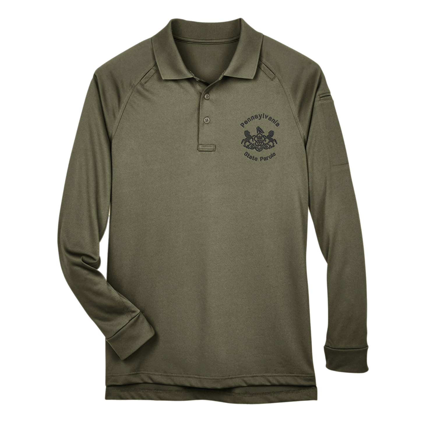 Adult Tactical Long-Sleeve Polo with Embroidered State Parole Horses (Various Colors)