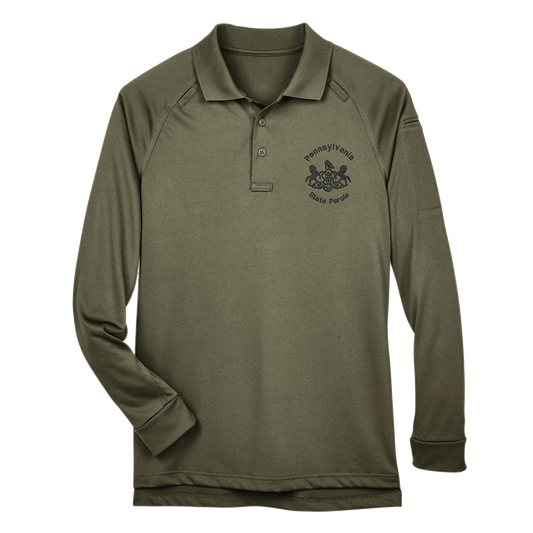 Adult Tactical Long-Sleeve Polo with Embroidered State Parole Horses (Various Colors)