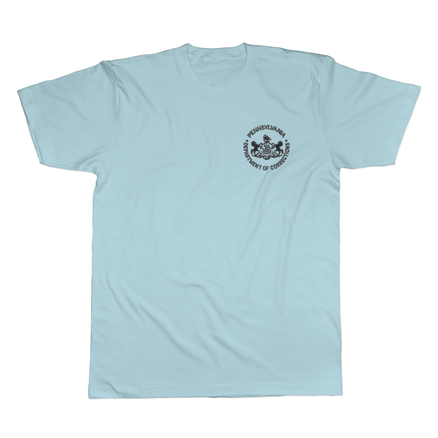 Adult Moisture-Wicking Short-Sleeve Tee with Embroidered Department of Corrections Seal (Various Colors)