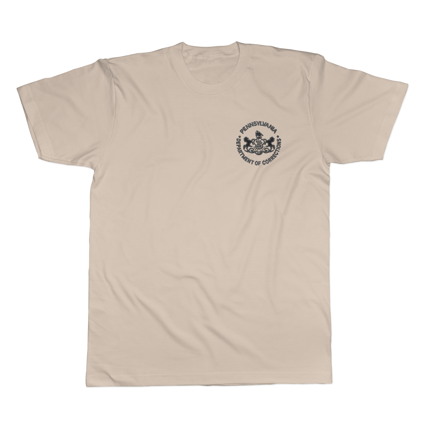 Adult Moisture-Wicking Short-Sleeve Tee with Embroidered Department of Corrections Seal (Various Colors)