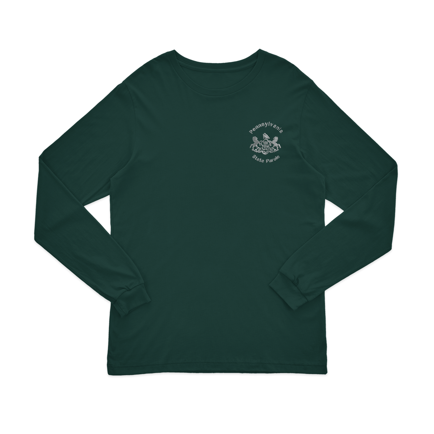 Adult Long-Sleeve Tee with Embroidered State Parole Horses (Various Colors)