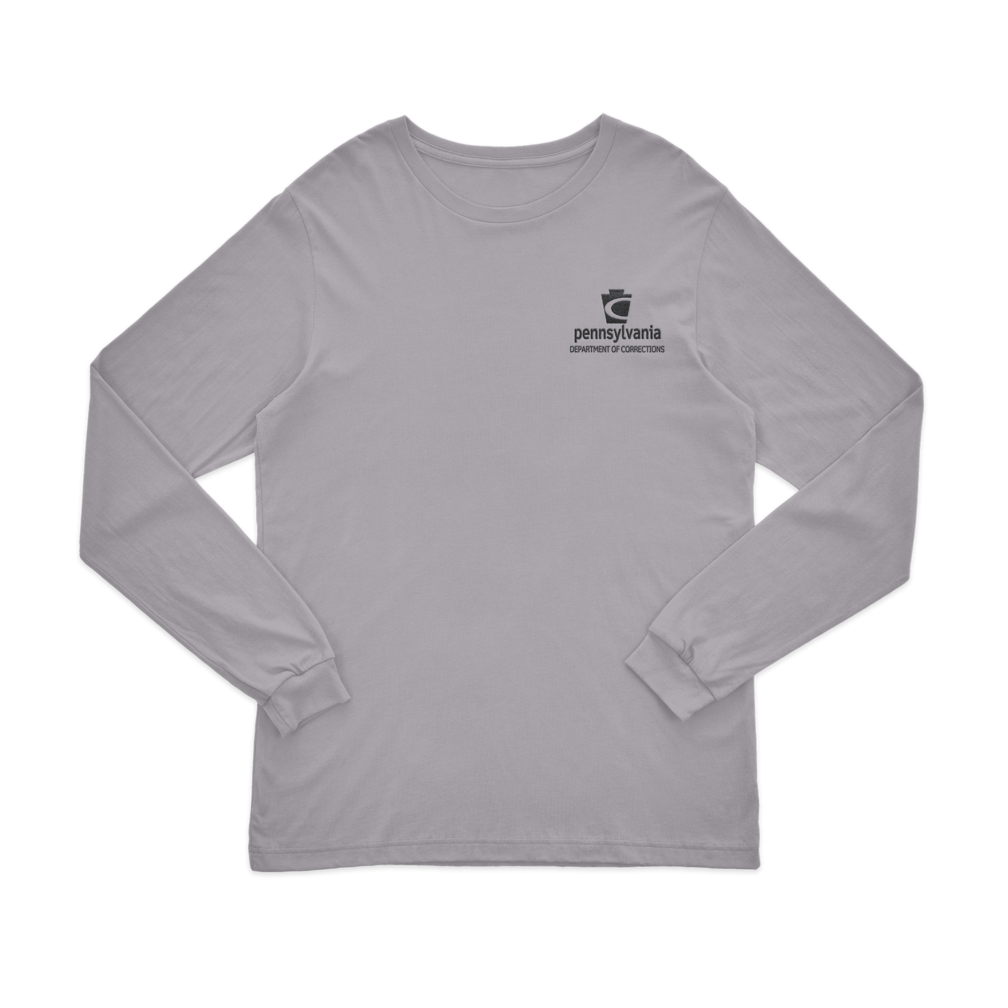 Adult Long-Sleeve Tee with Embroidered Department of Corrections Keystone (Various Colors)