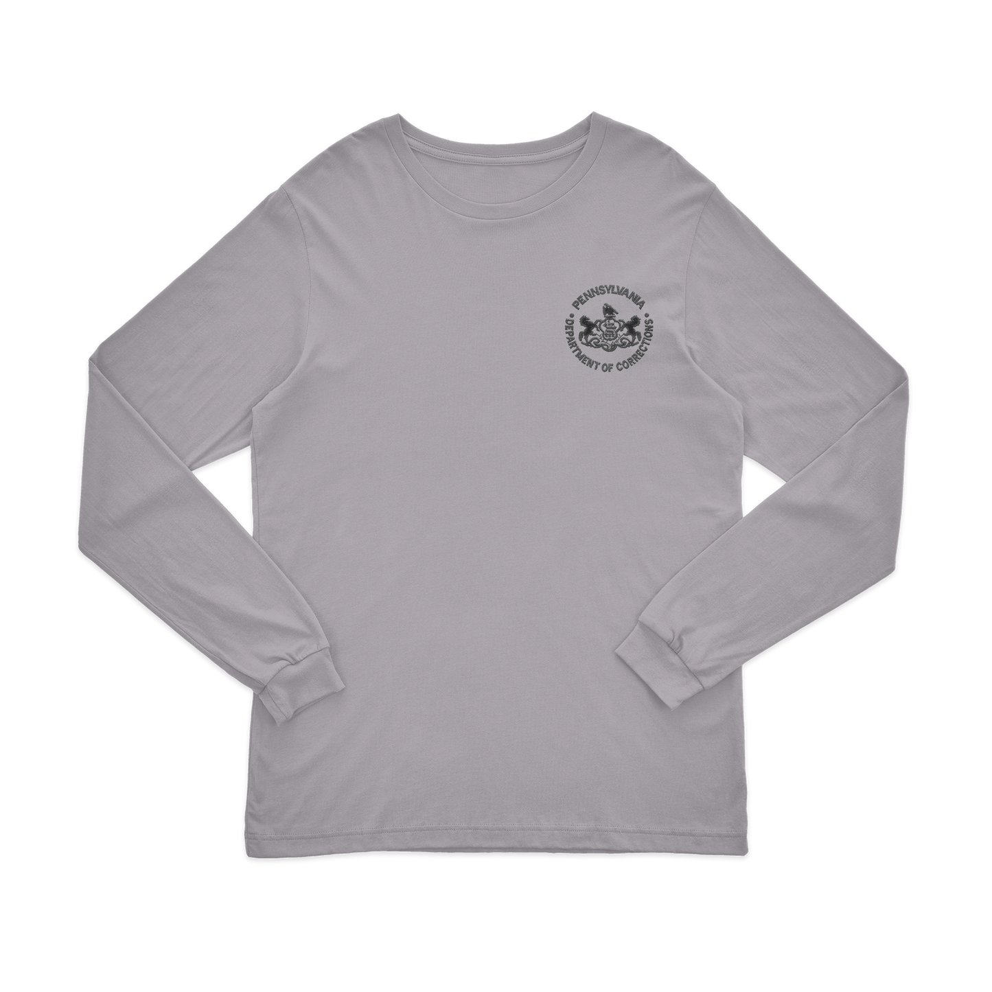 Adult Long-Sleeve Tee with Embroidered Department of Corrections Seal (Various Colors)