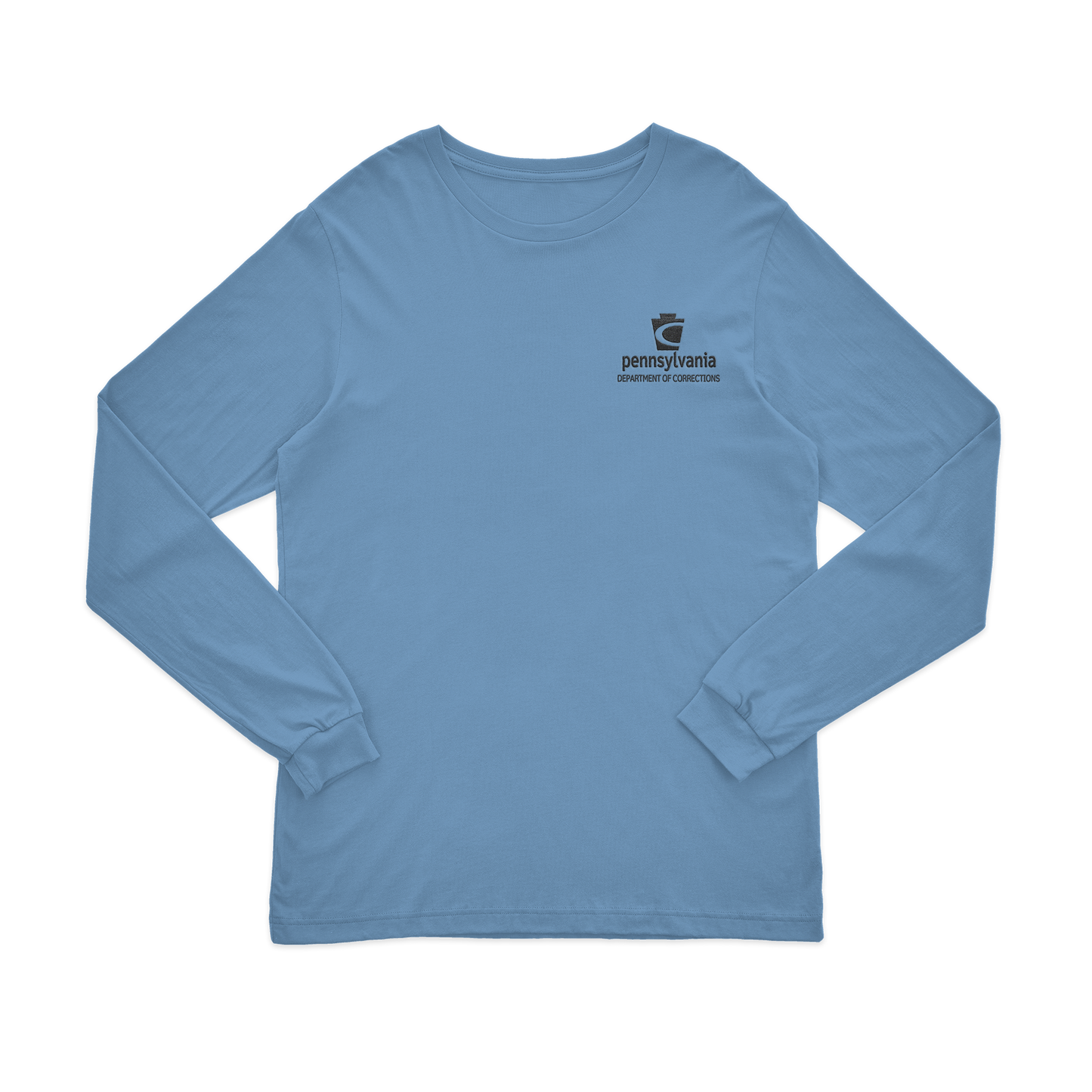 Adult Long-Sleeve Tee with Embroidered Department of Corrections Keystone (Various Colors)