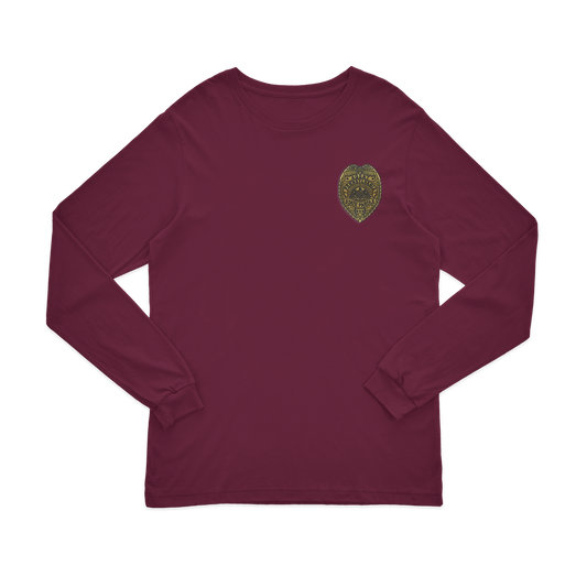 Adult Long-Sleeve Tee with Embroidered State Parole Agent Badge-Full Color (Various Colors)