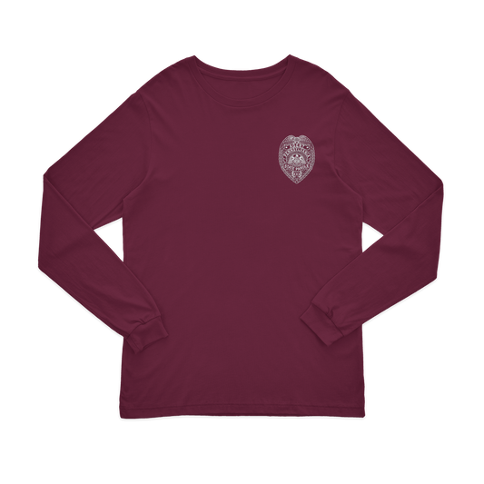 Adult Long-Sleeve Tee with Embroidered State Parole Agent Badge (Various Colors)