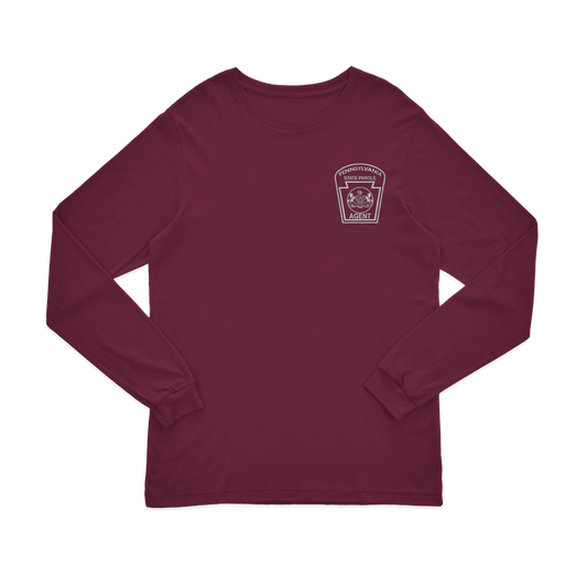 Adult Long-Sleeve Tee with Embroidered State Parole Agent Keystone (Various Colors)