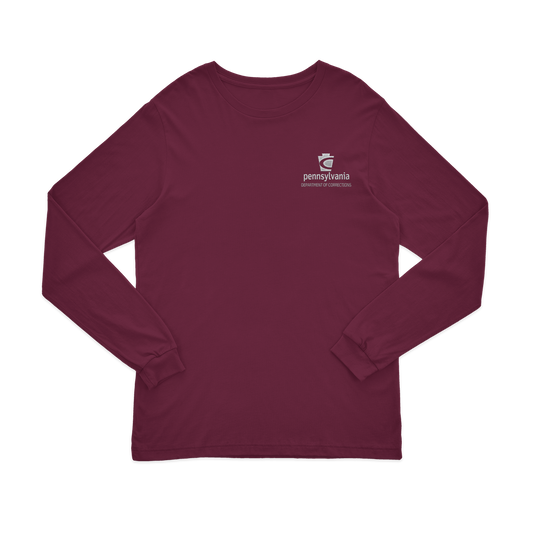 Adult Long-Sleeve Tee with Embroidered Department of Corrections Keystone (Various Colors)