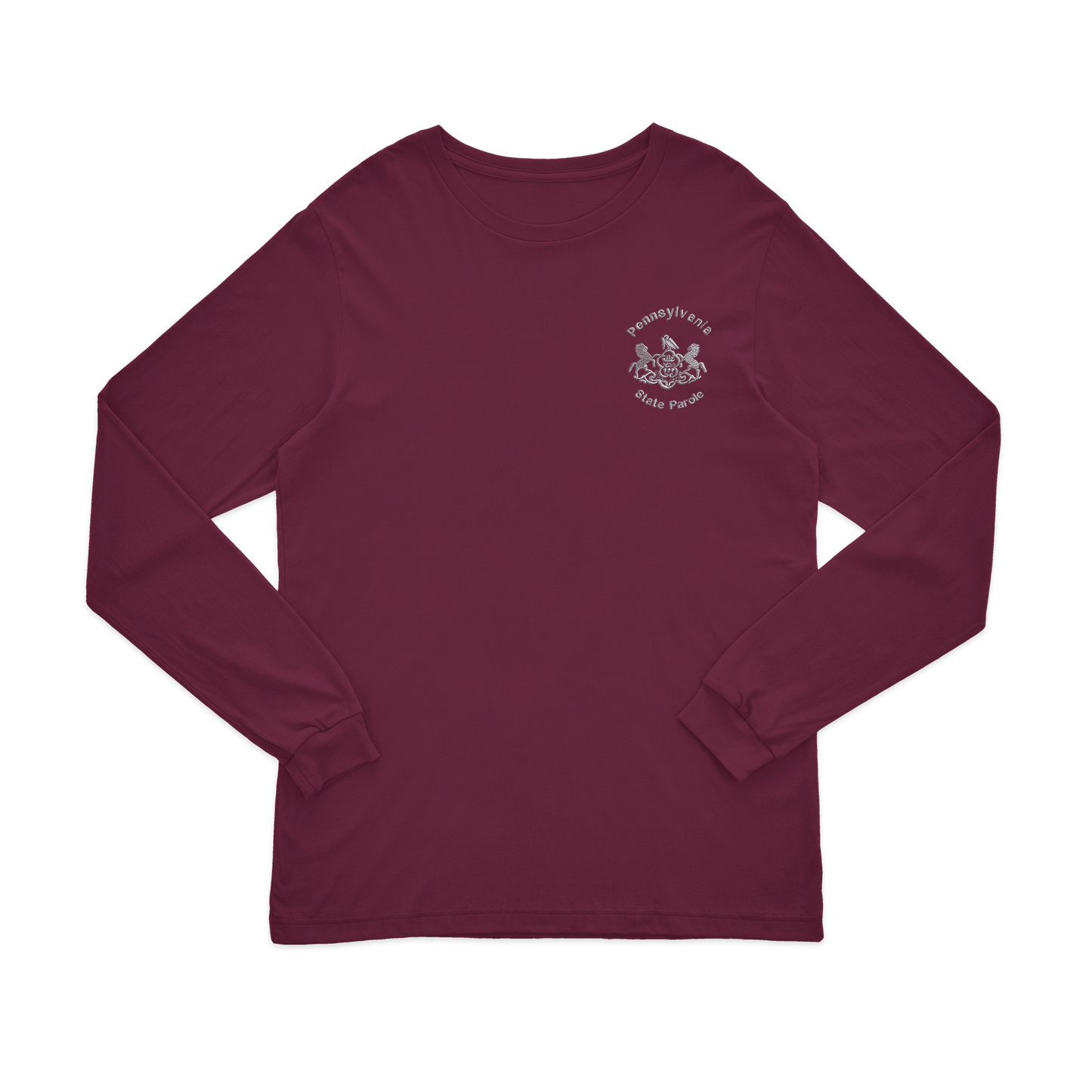 Adult Long-Sleeve Tee with Embroidered State Parole Horses (Various Colors)