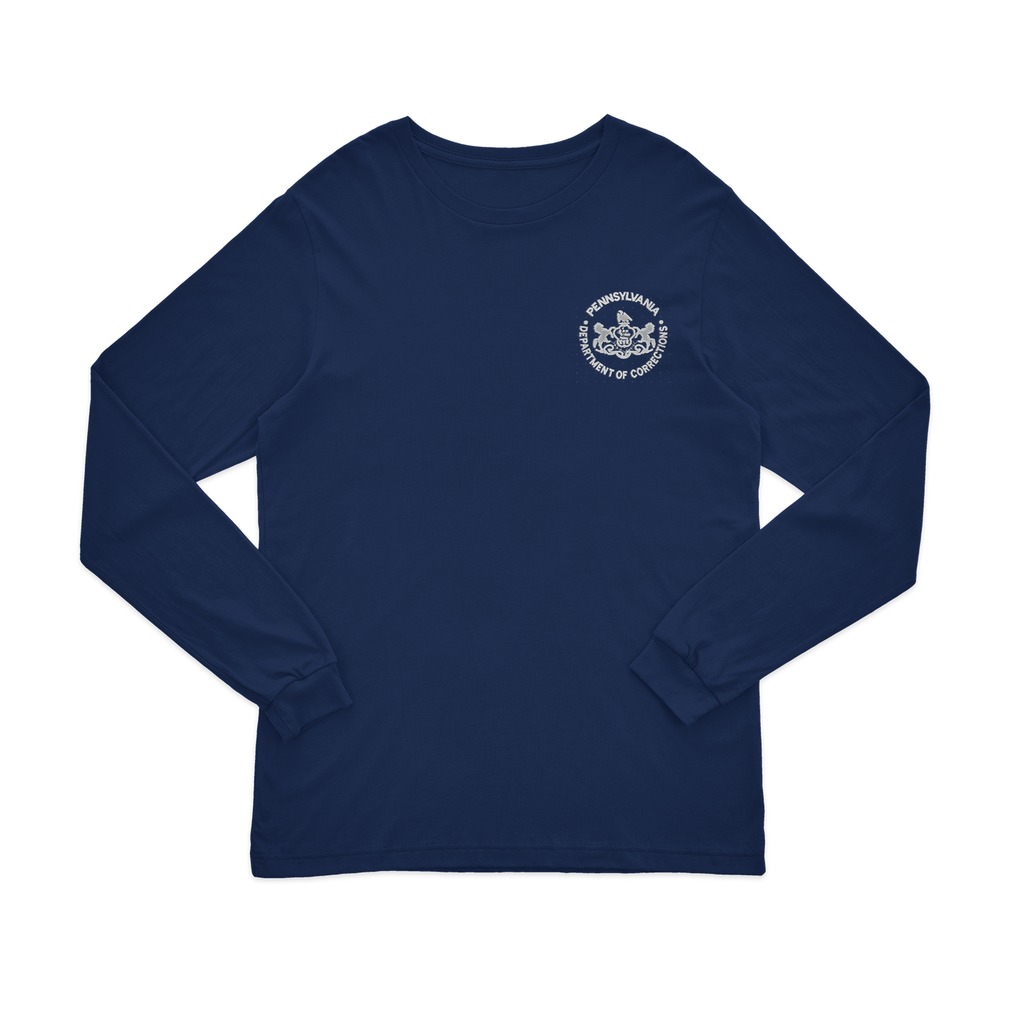 Adult Long-Sleeve Tee with Embroidered Department of Corrections Seal (Various Colors)