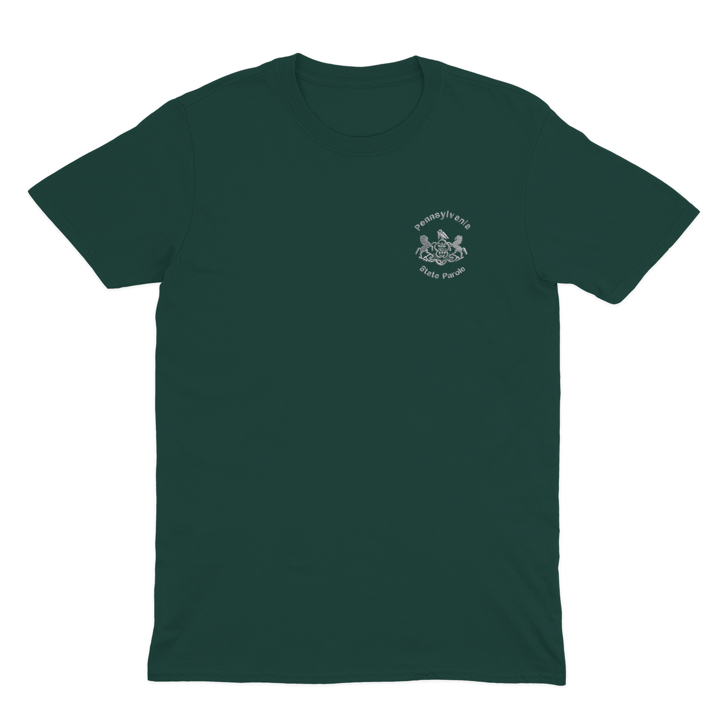 Adult Soft-Style Short-Sleeve Tee (Vibrant Colors) with Embroidered State Parole Horses