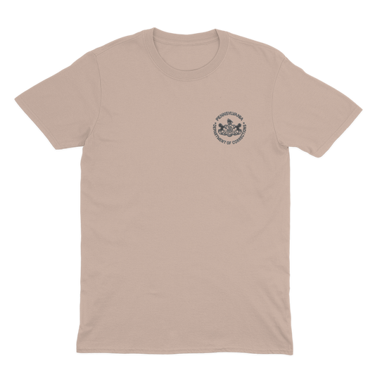 Adult Soft-Style Short-Sleeve Tee (Neutral Colors) with Embroidered Department of Corrections Seal (Various Colors)