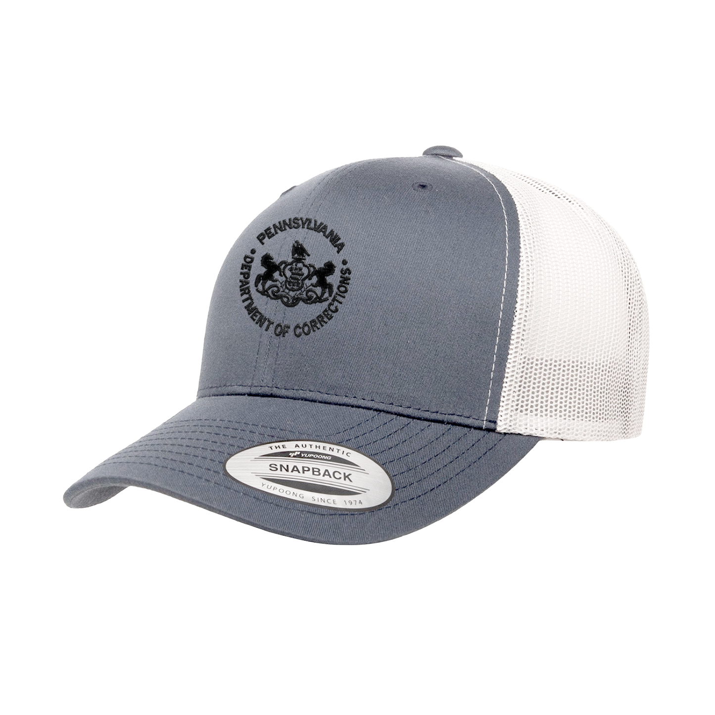 Adult One-Size Trucker Hat with Embroidered Department of Corrections Seal (Various Colors)