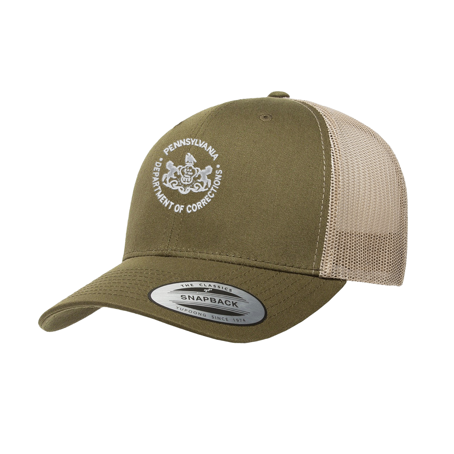 Adult One-Size Trucker Hat with Embroidered Department of Corrections Seal (Various Colors)