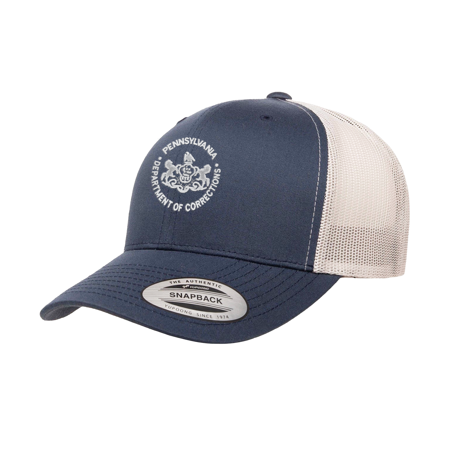 Adult One-Size Trucker Hat with Embroidered Department of Corrections Seal (Various Colors)