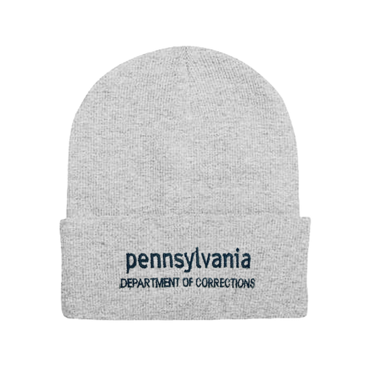 Adult Knit Beanie with Embroidered Department of Corrections Text (Various Colors)