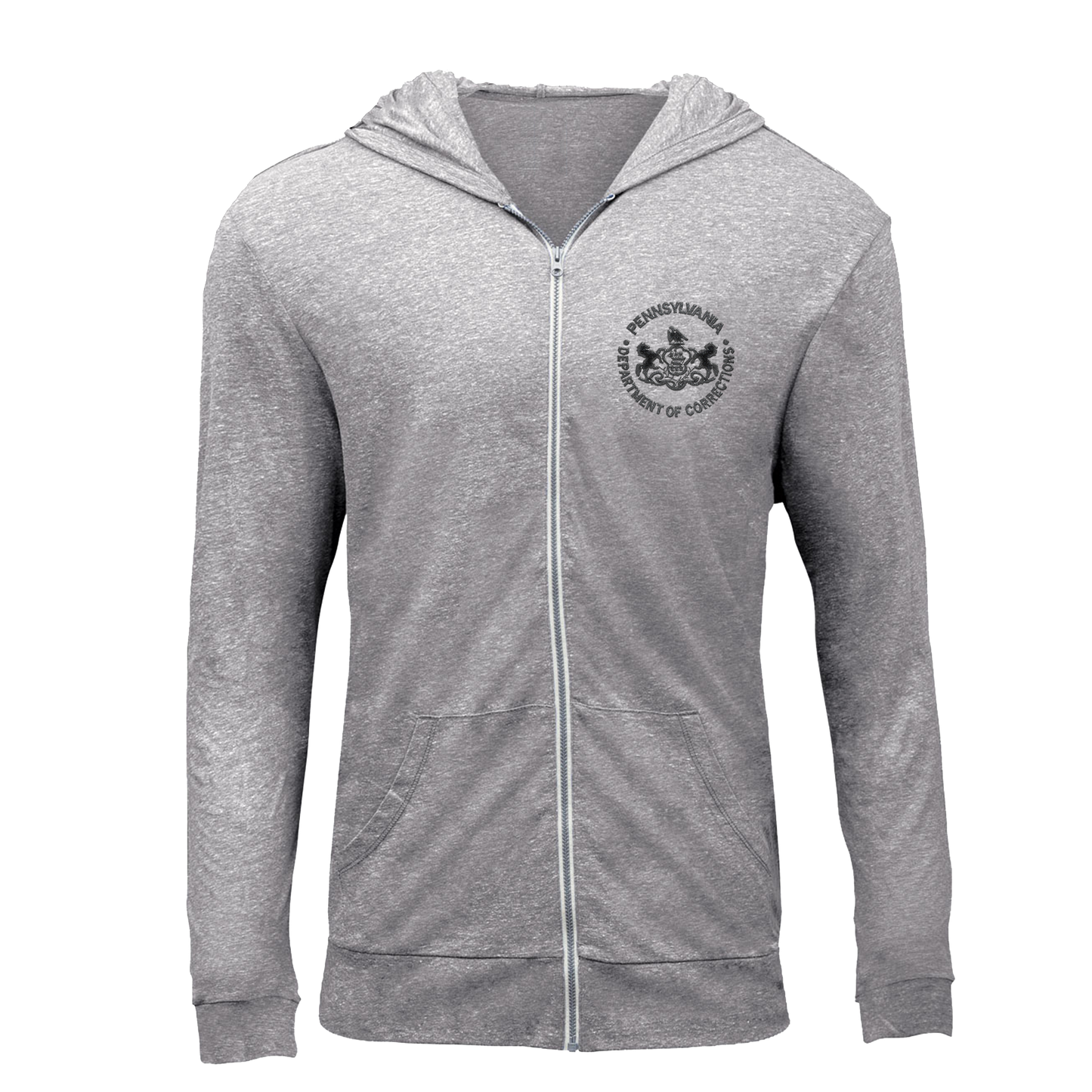 Triblend Unisex Lightweight Full-Zip Hooded Sweatshirt with
