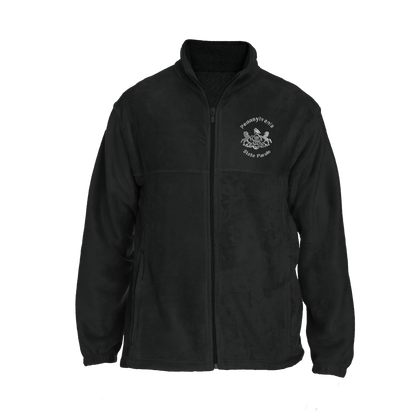 Men's Fleece Full-Zip Jacket with Embroidered State Parole Horses (Black/Gray)