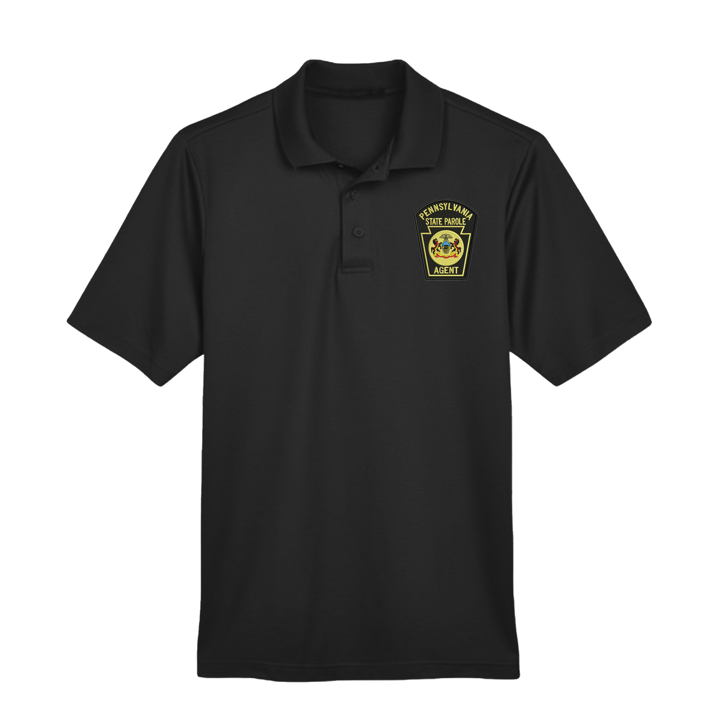 Men’s Luxury Performance Polo with Embroidered State Parole Agent Keystone-Full Color (Various Colors)