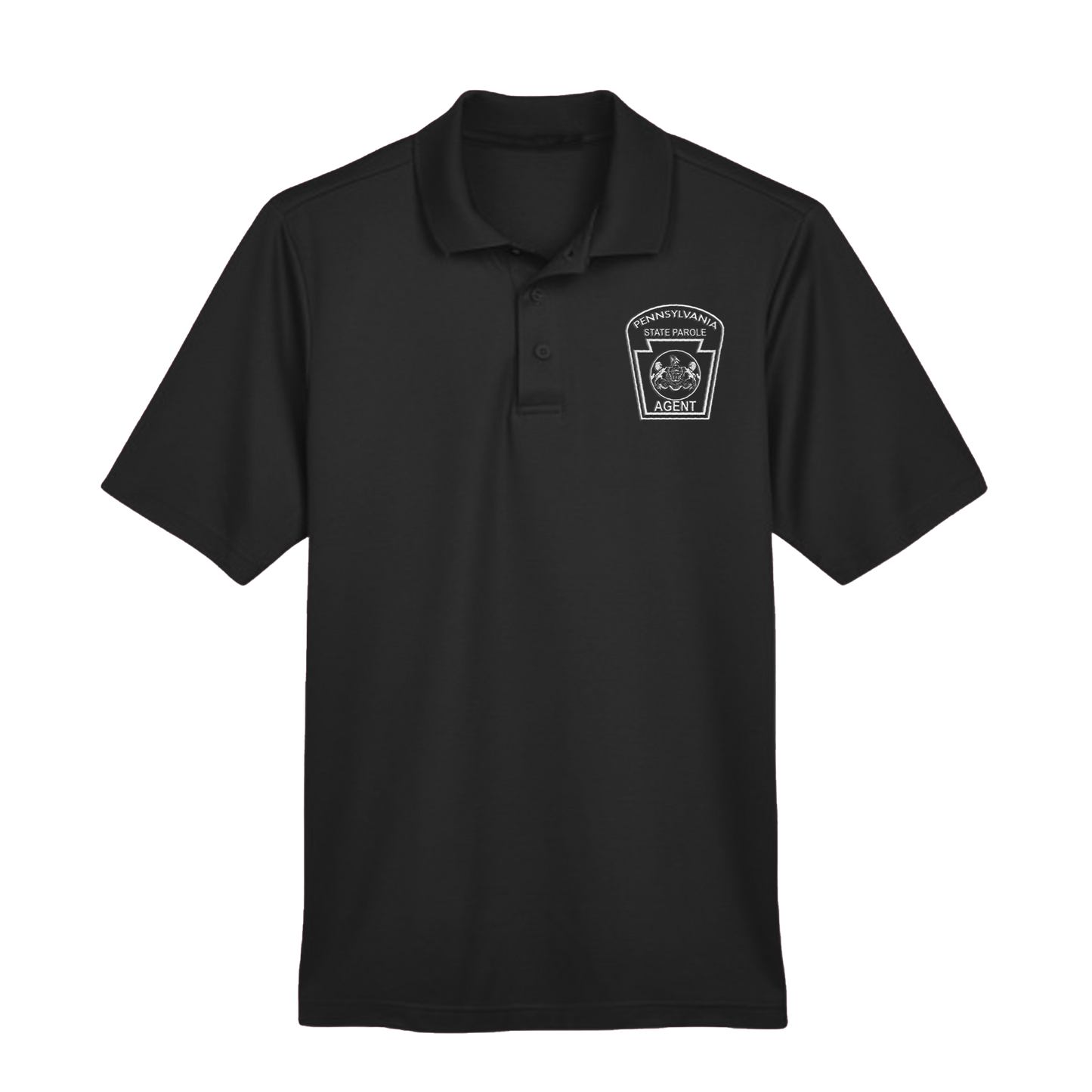 Men’s Luxury Performance Polo with Embroidered State Parole Agent Keystone (Various Colors)