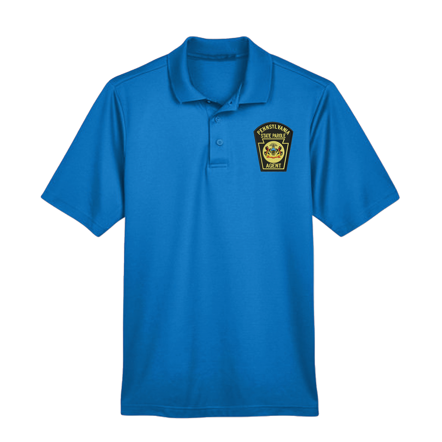 Men’s Luxury Performance Polo with Embroidered State Parole Agent Keystone-Full Color (Various Colors)